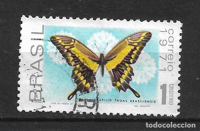 Sellos: brasil 1971 # 1186 usado mariposas - 19/4