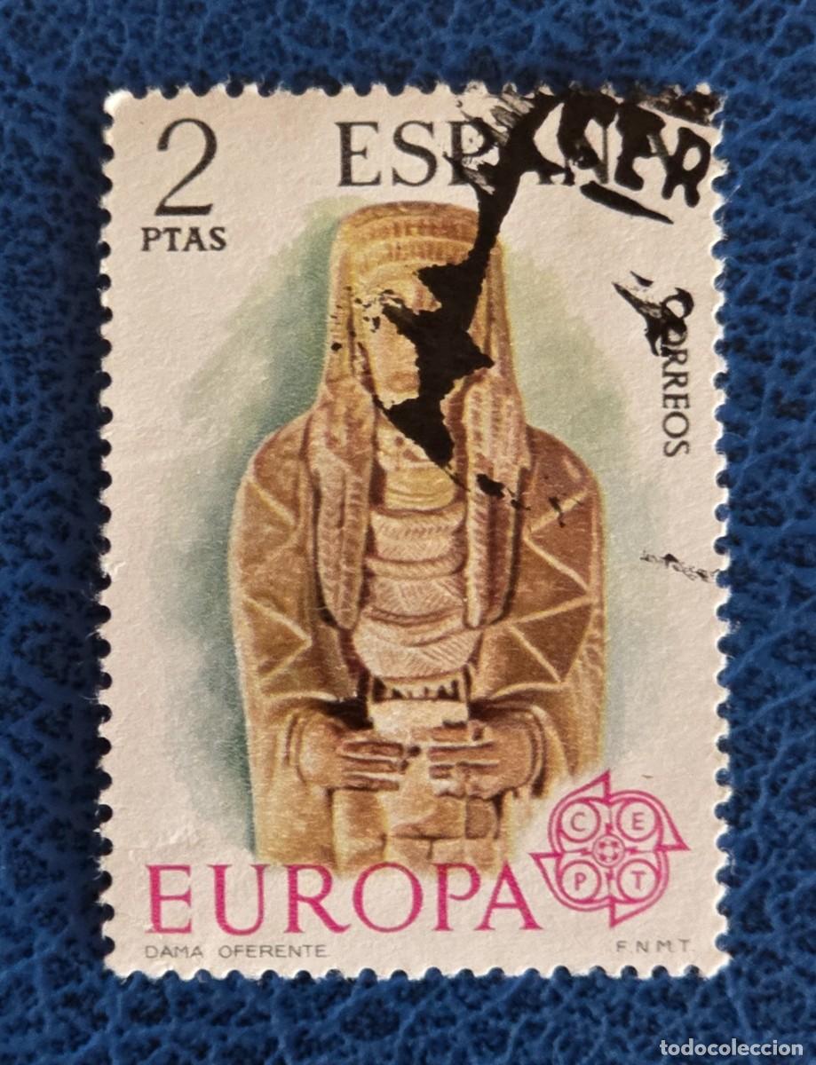 Sellos: SELLO USADO ESPA&Ntilde;A 1974 EUROPA CEPT Dama Oferente