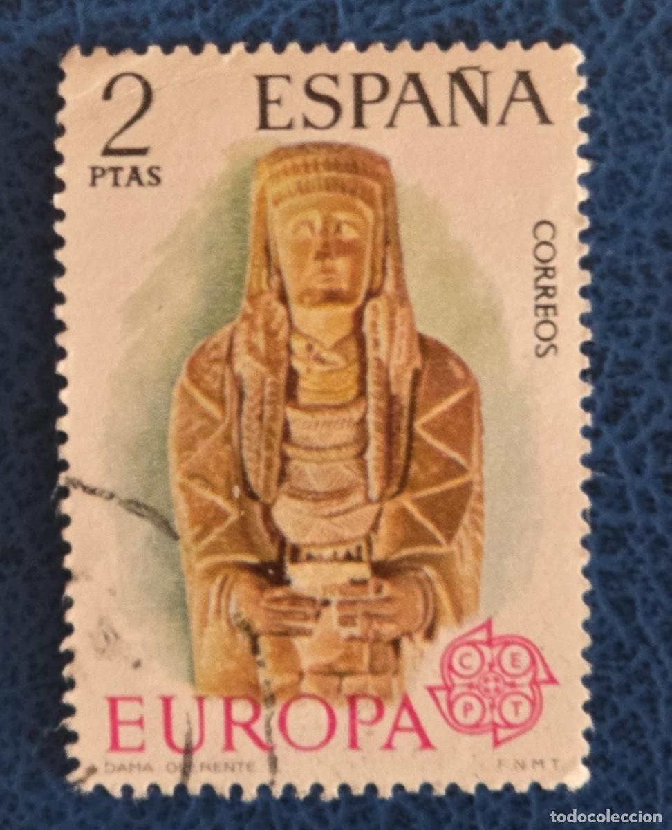 Sellos: SELLO USADO ESPA&Ntilde;A 1974 EUROPA CEPT Dama Oferente