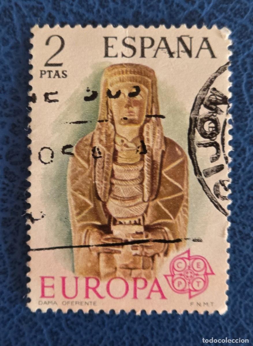 Sellos: SELLO USADO ESPA&Ntilde;A 1974 EUROPA CEPT Dama Oferente