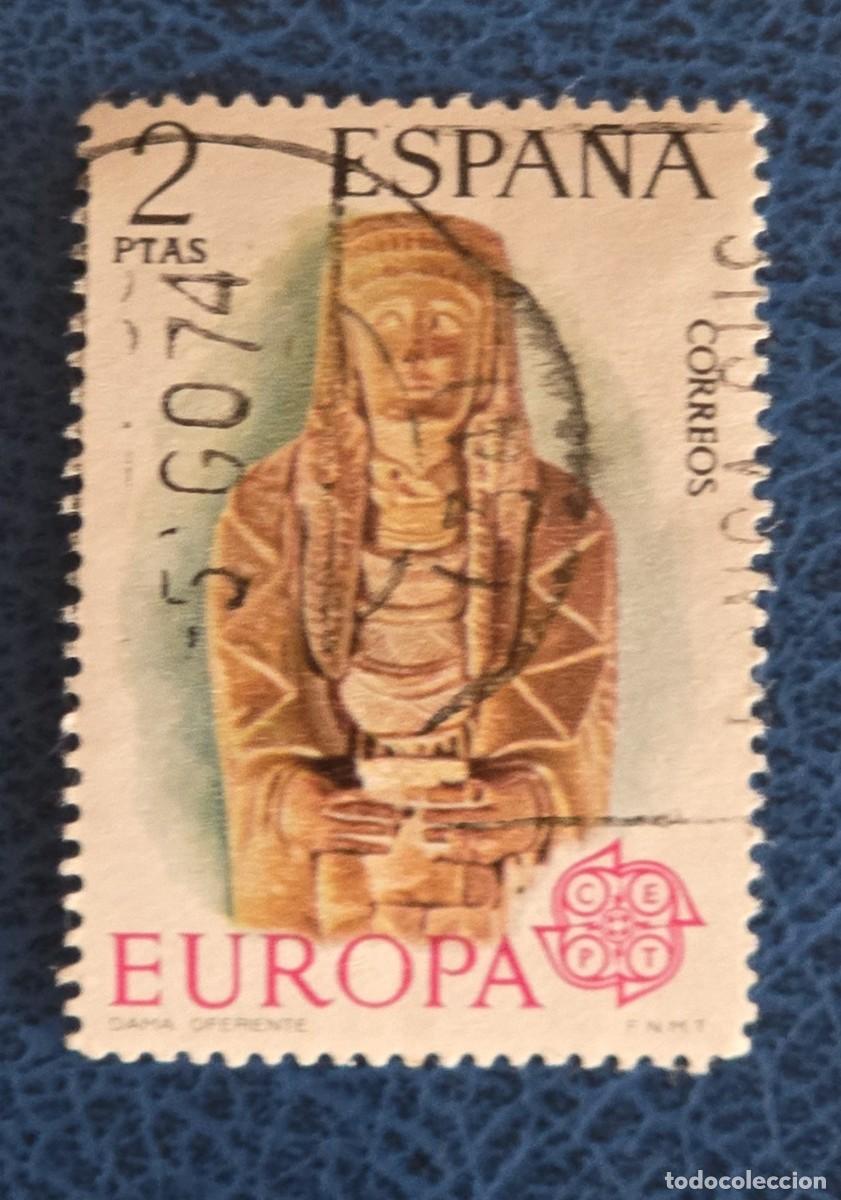 Sellos: SELLO USADO ESPA&Ntilde;A 1974 EUROPA CEPT Dama Oferente