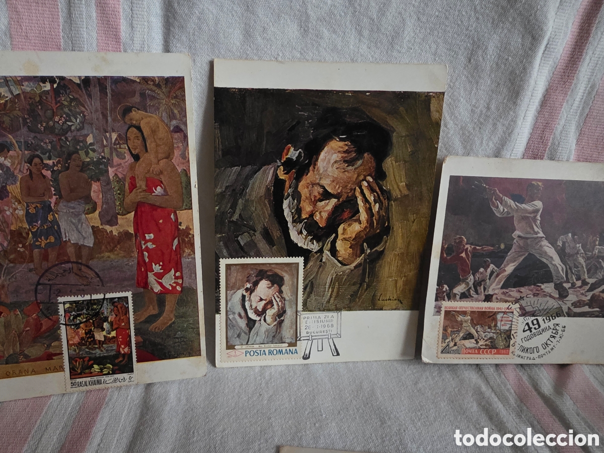 Sellos: LOTE 15 TARJETAS CON SELLOS DEL PRIMER D&Iacute;A - Foto 3