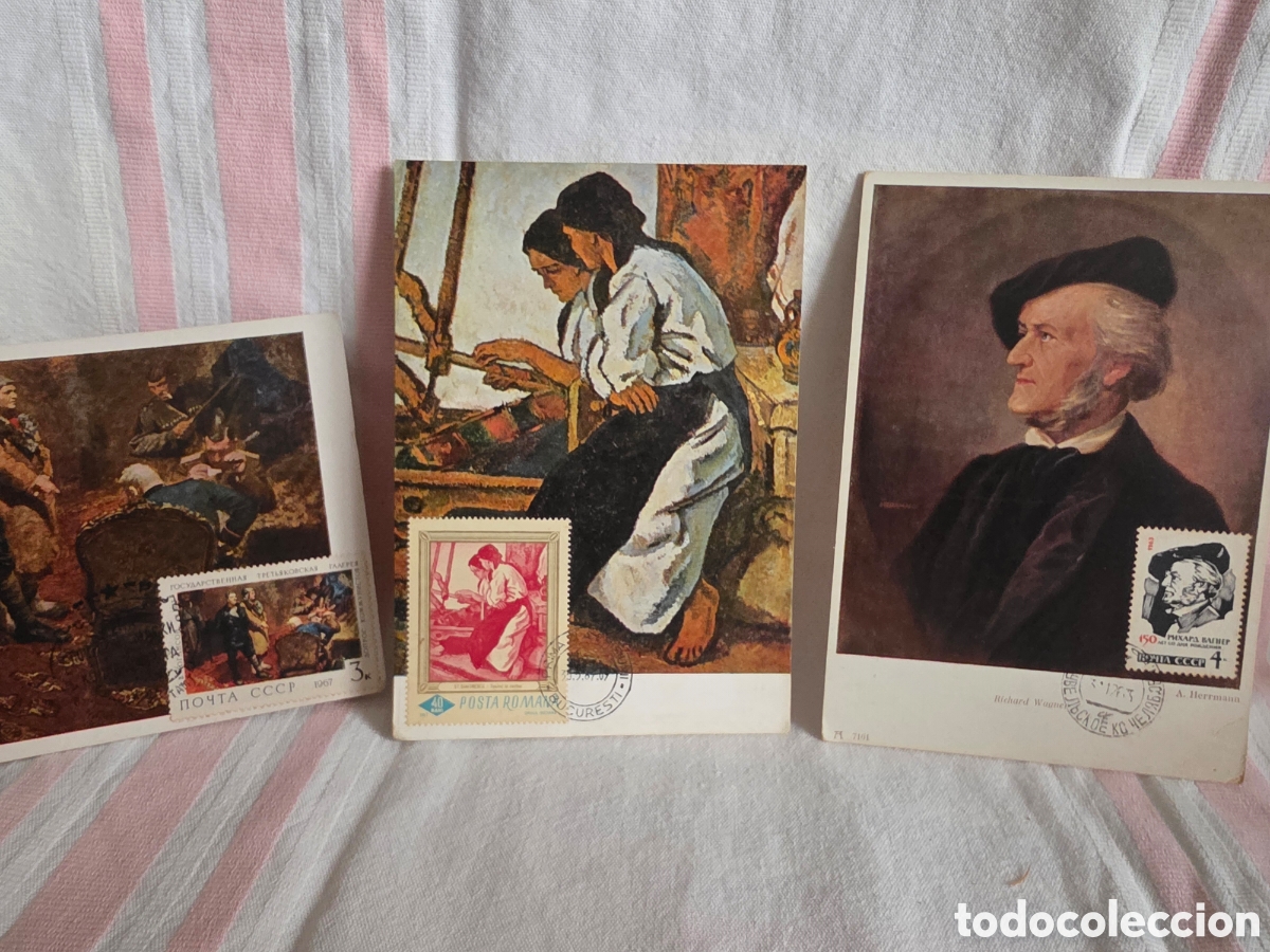 Sellos: LOTE 15 TARJETAS CON SELLOS DEL PRIMER D&Iacute;A - Foto 4