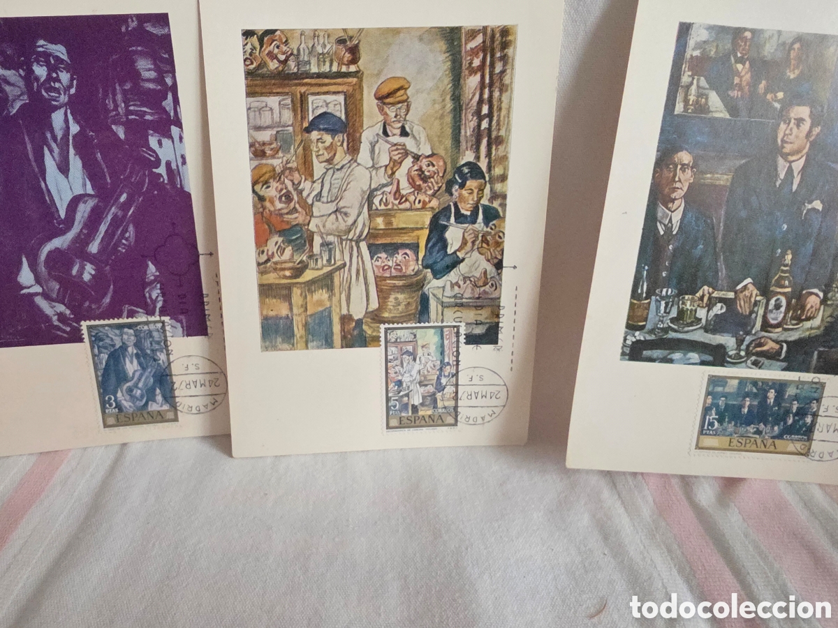 Sellos: LOTE 15 TARJETAS CON SELLOS DEL PRIMER D&Iacute;A - Foto 5