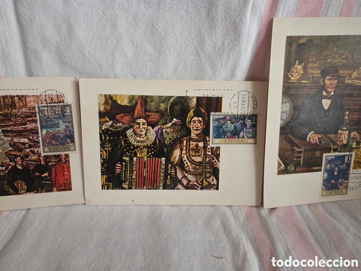 Sellos: LOTE 15 TARJETAS CON SELLOS DEL PRIMER D&Iacute;A - Foto 6