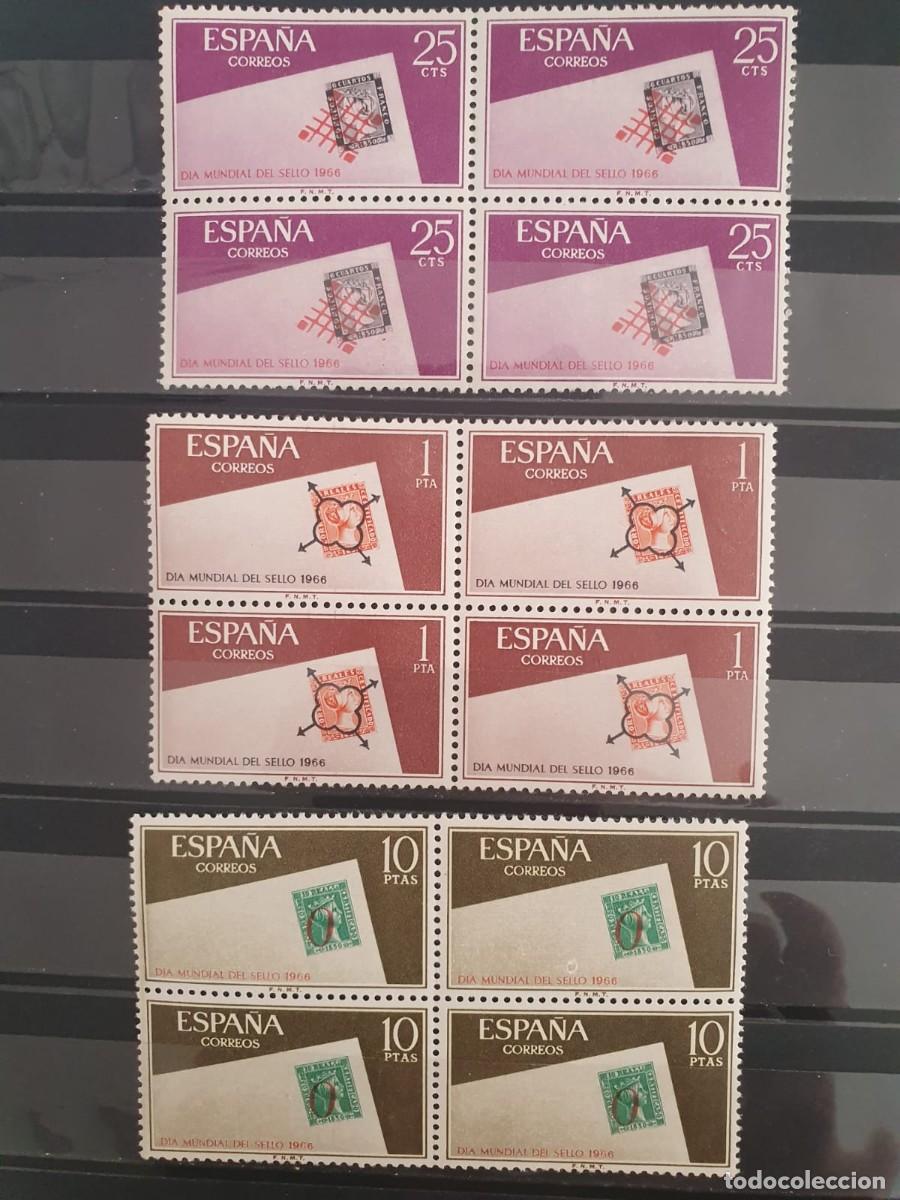 Sellos: SERIE COMPLETA EDIFIL 1723 ** A 1725 ** ESPA&Ntilde;A 1966 BLOQUE DE 4