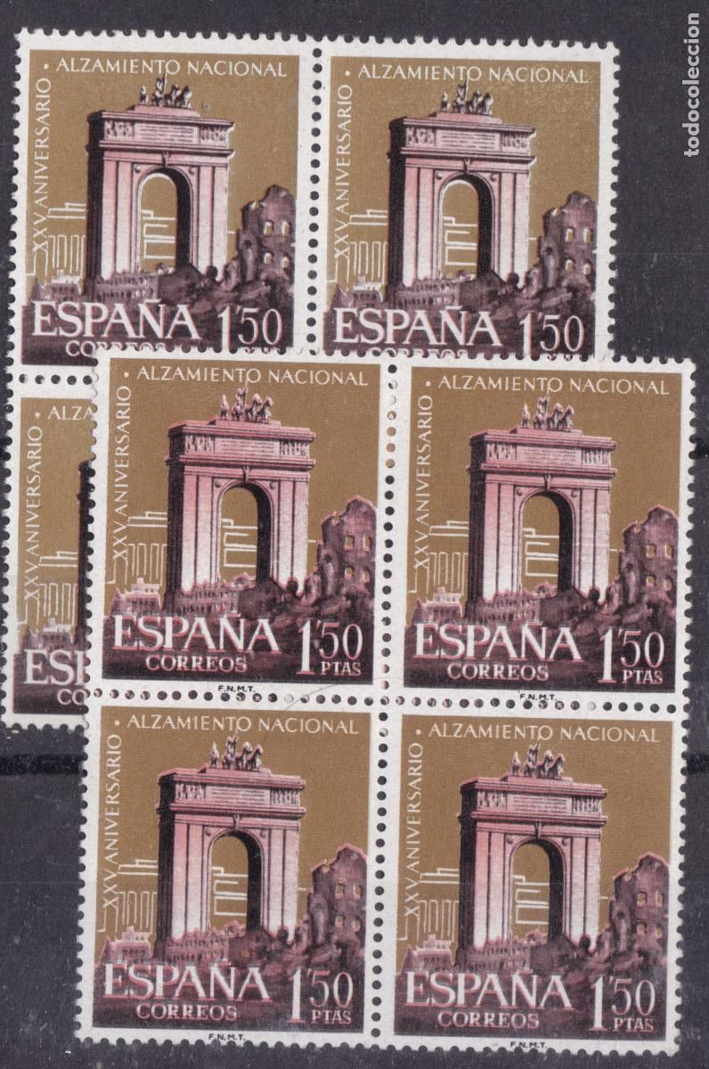 Selos: FC-235-Alzamiento Nacional 1.50 Ptas B4 x 2 . VARIEDAD ** Sin Fijasellos