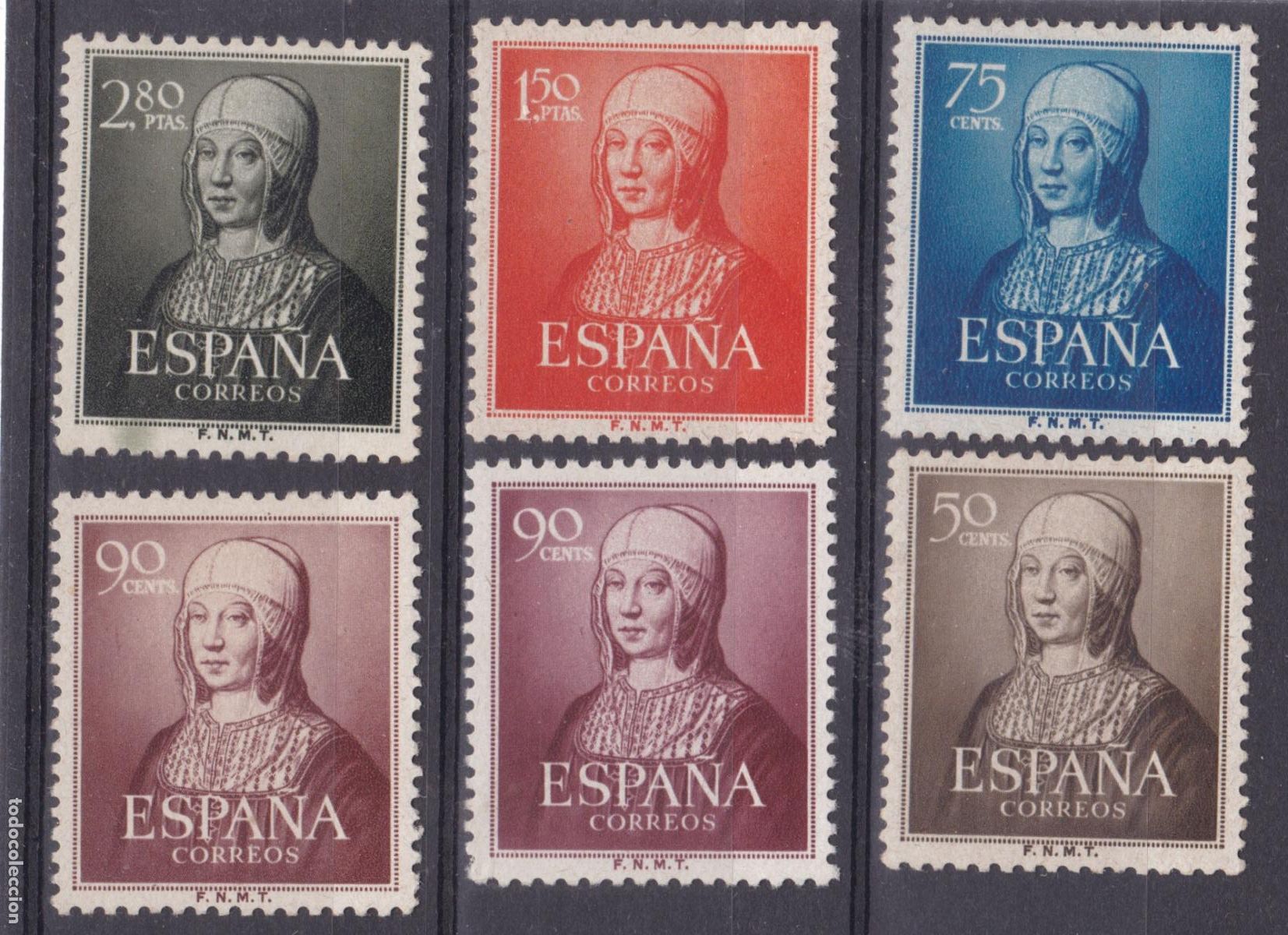 Sellos: FC-284- ISABEL CATOLICA Edifil 1092/96 ** Sin Fijasellos
