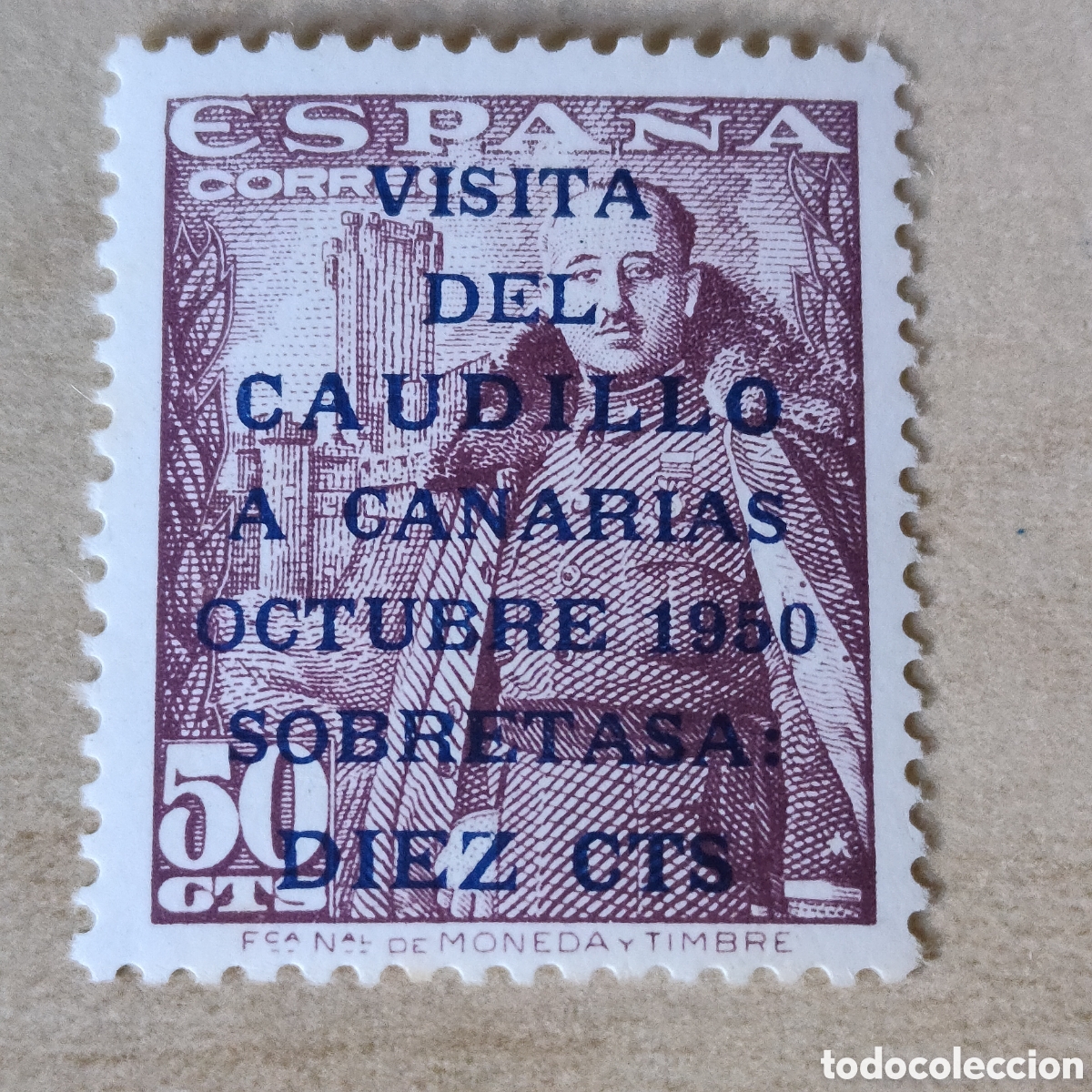 Sellos: Edifil 1088 Visita del Caudillo a Canarias MNH ** COLOR PAPEL EXCELENTE