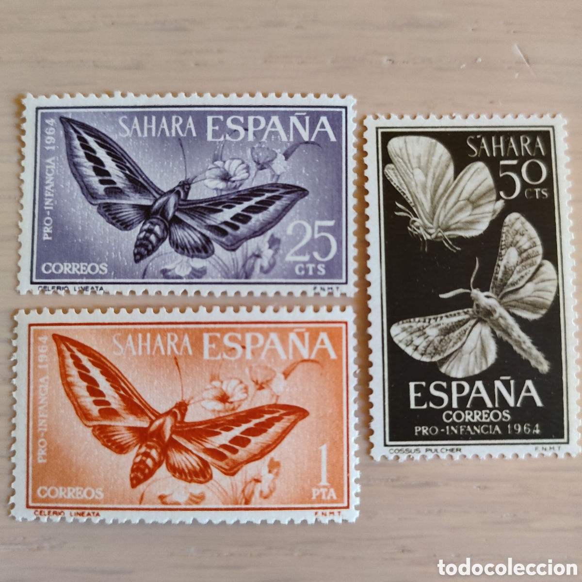 Sellos: SA1 SAHARA 1964 - Edifil 225/227 MNH ** Pro Infancia. Fauna Insectos