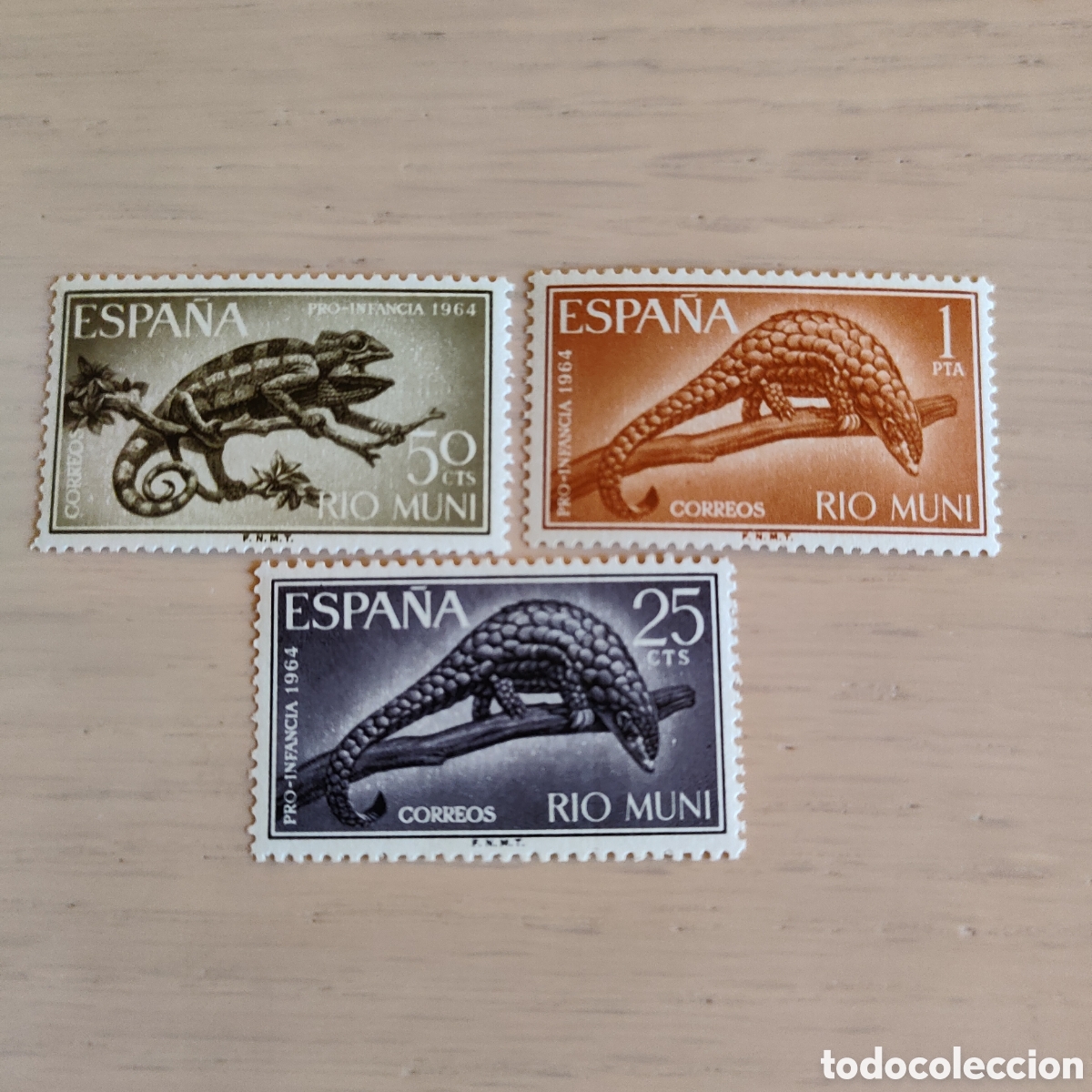 Sellos: SA1 RIO MUNI. A&Ntilde;O 1964. MNH **. EDIFIL 45 a 47