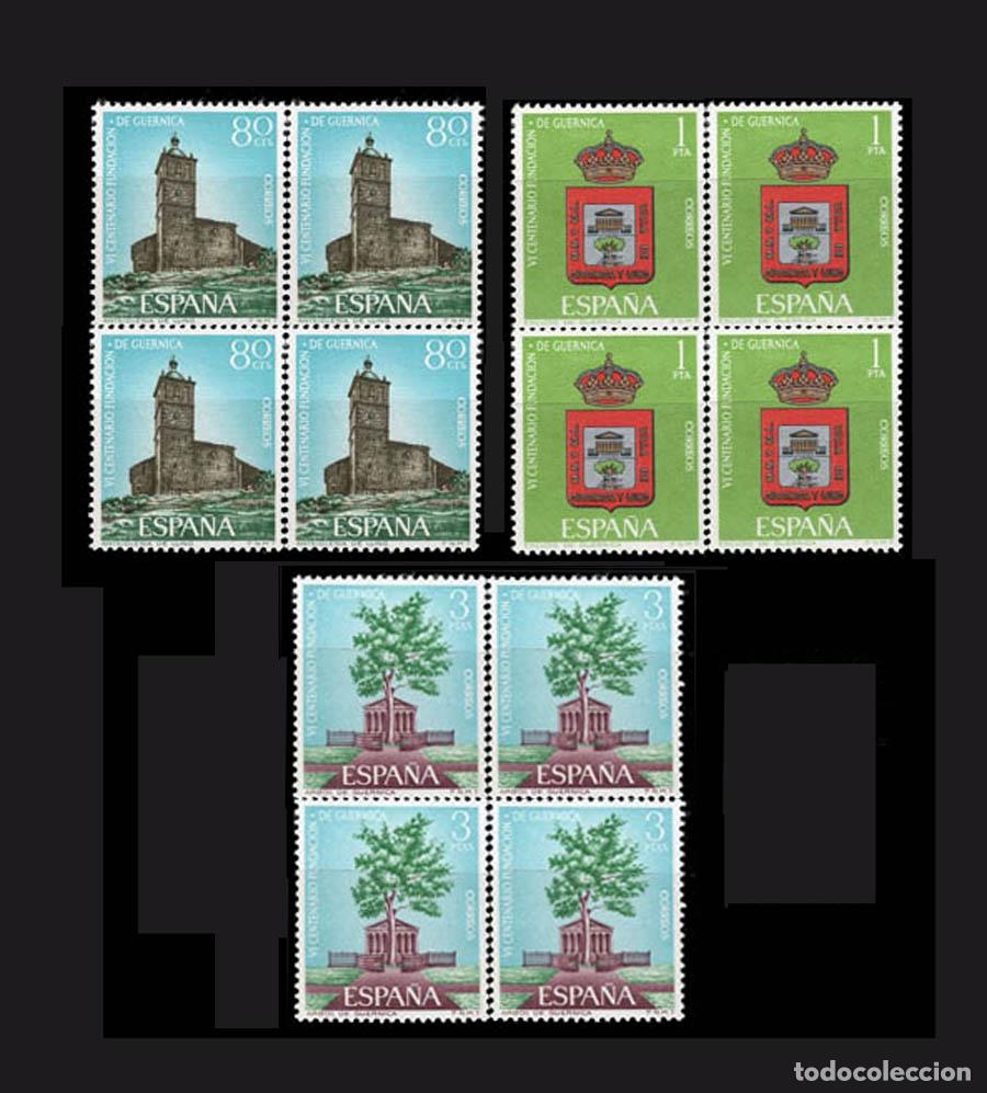 Sellos: 3 Bloques de 4 sellos Edifil 1720-1722 nuevos sin charnela MNH ** 1966 VI Centenario de la Fundaci&oacute;n
