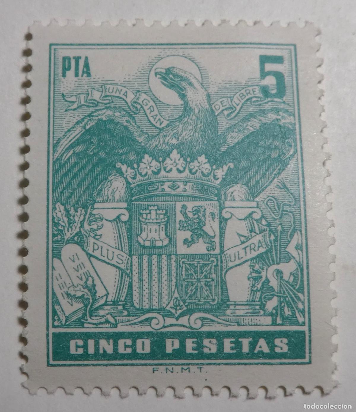 Sellos: Sello fiscal de 5 pesetas