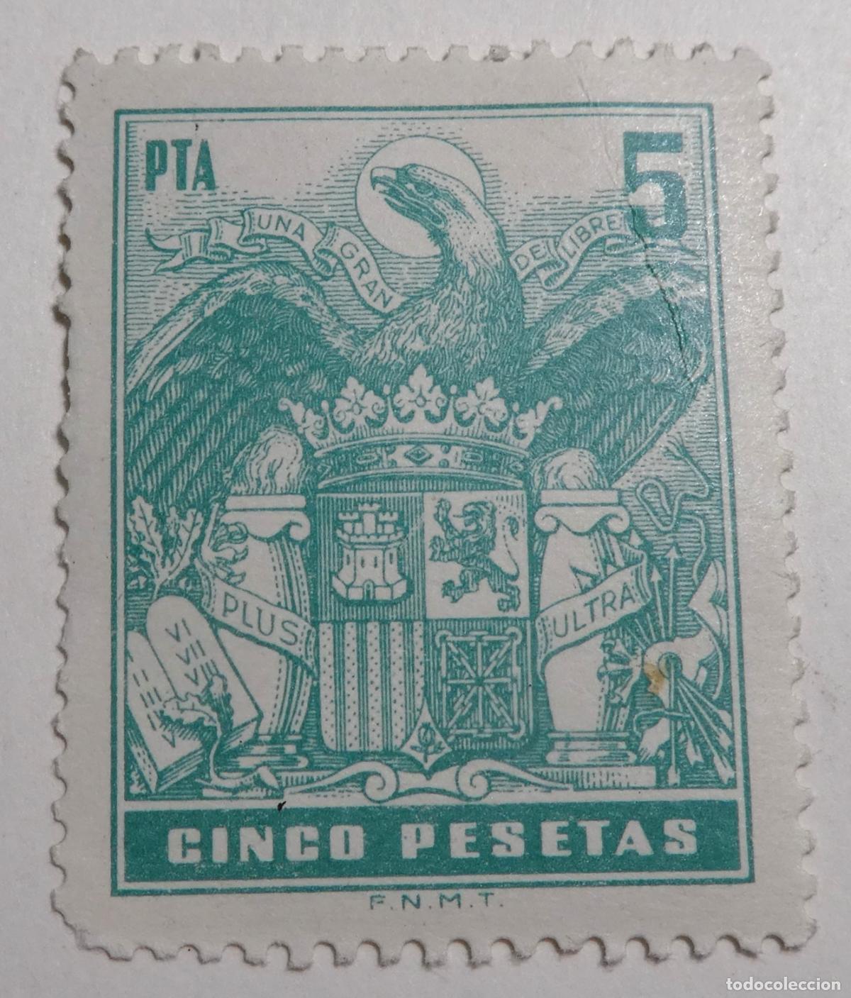 Sellos: Sello fiscal de 5 pesetas