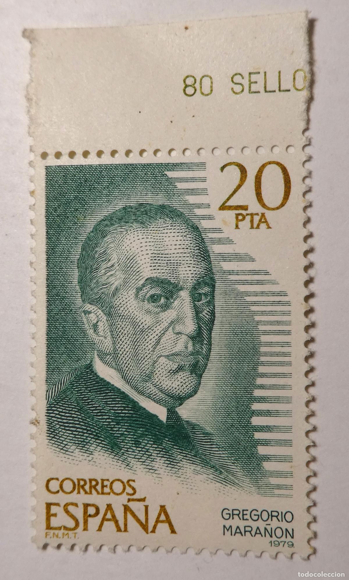 Sellos: Sello postal de 20 PESETAS DE 1979 - GREGORIO MARA&Ntilde;ON