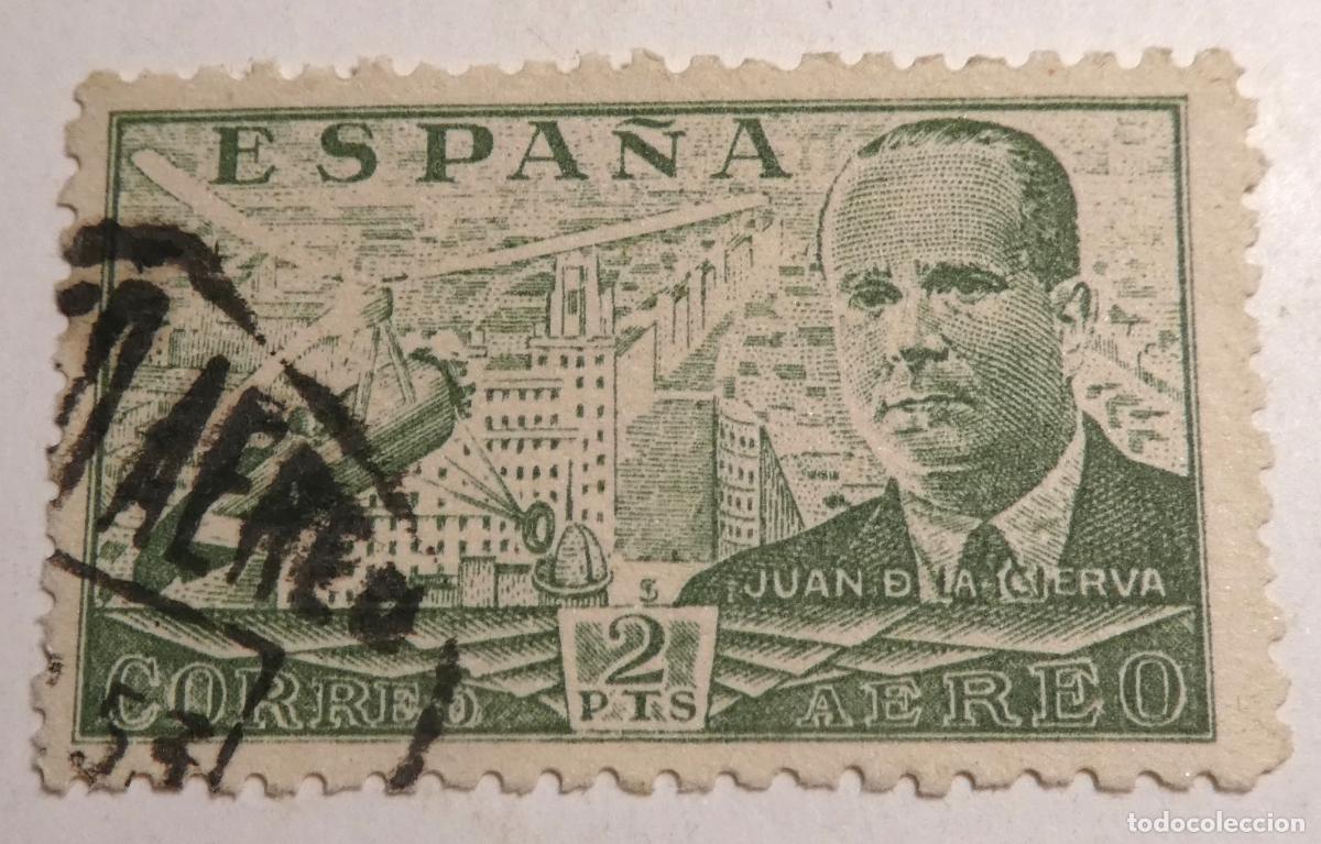Sellos: Sello postal de Espa&ntilde;a 2 pesetas 1939, JUAN DE LA CIERVA