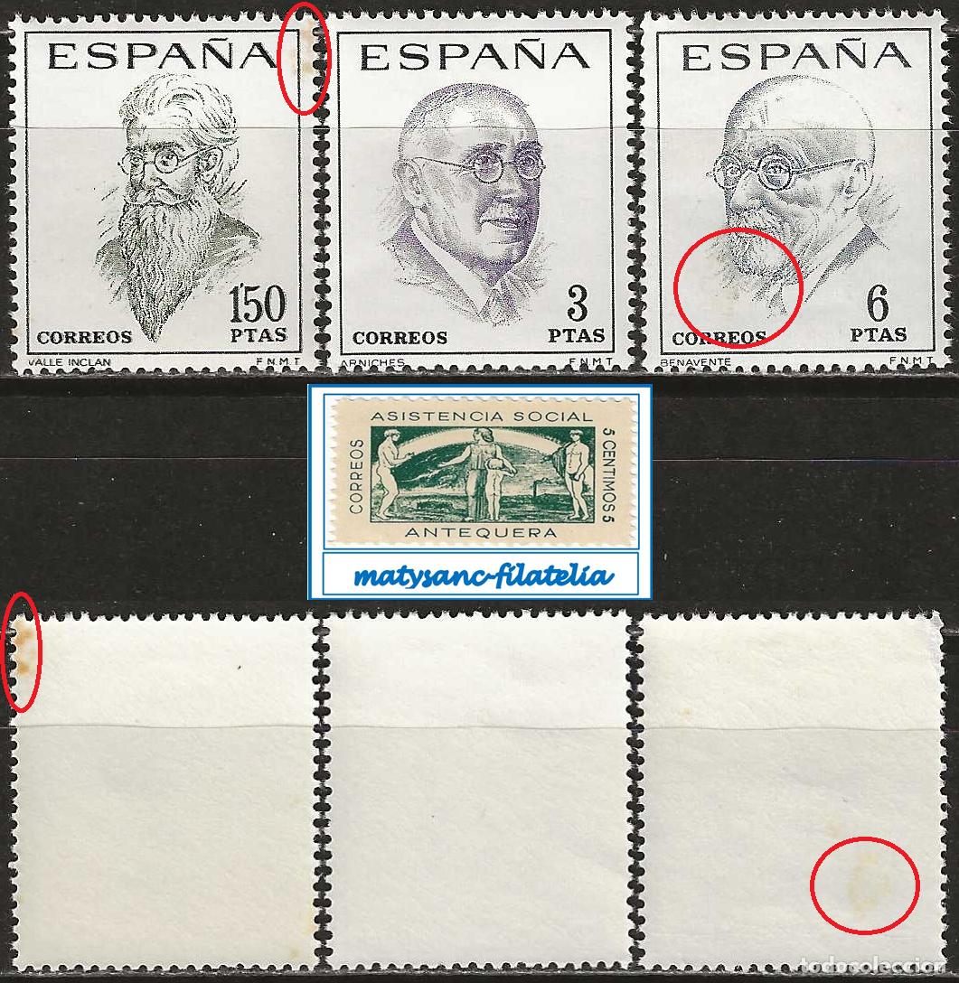 Stamps: ESPA&Ntilde;A 1966. EDIFIL 1758/1760. SERIE COMPLETA &rdquo;LITERATOS ESPA&Ntilde;OLES&rdquo;. VER DESCRIPCI&Oacute;N.
