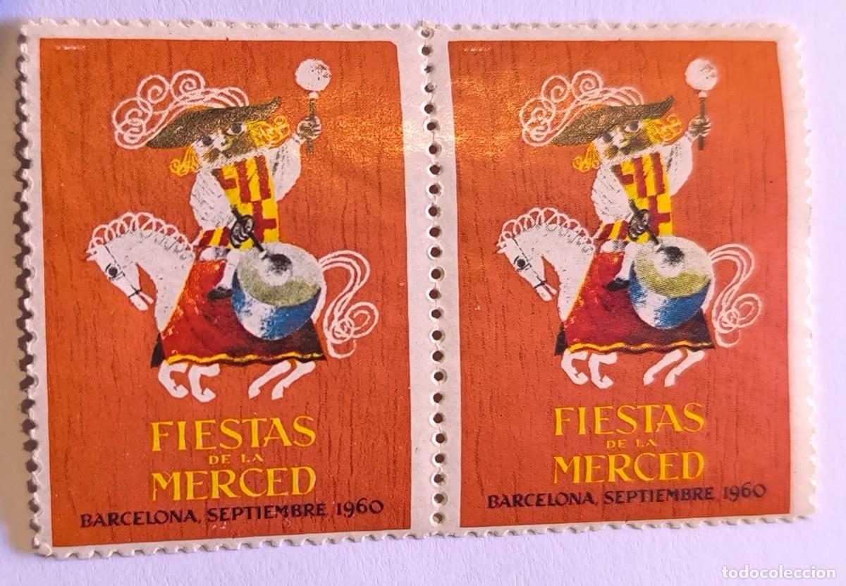 Sellos: FIESTAS DE LA MERCED. BLOQUE DE 2. BARCELONA. 1960.