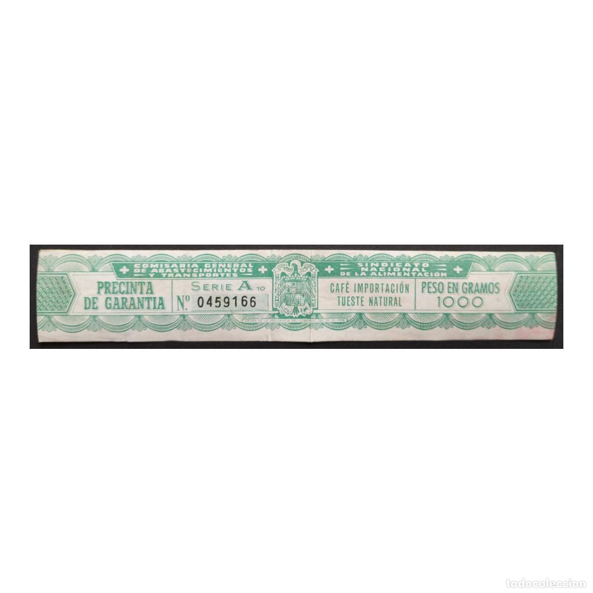 Sellos: Precinta 1000 gr. de Caf&eacute; Importaci&oacute;n Tueste Natural 1958. Completa