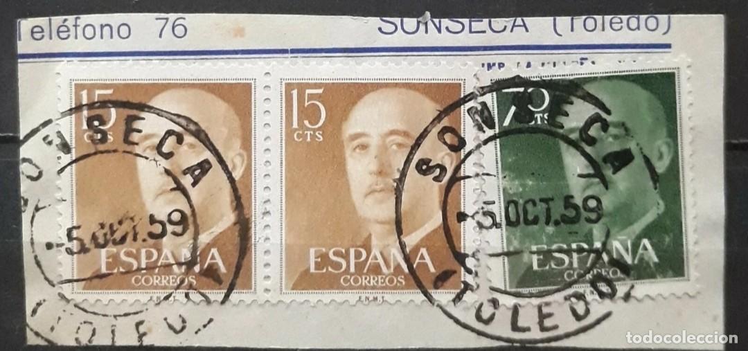 Sellos: FRANCO. FECHADOR SONSECA 5 DE OCTUBRE 1959. USADO.