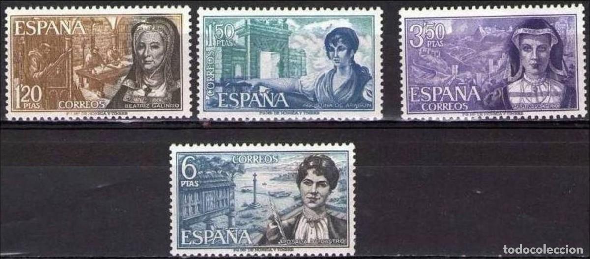 Sellos: Espa&ntilde;a 1968 Edifil 1864/7 Sellos ** Personajes La Latina, Agustina de Arag&oacute;n, M&ordf; Pacheco y Rosalia