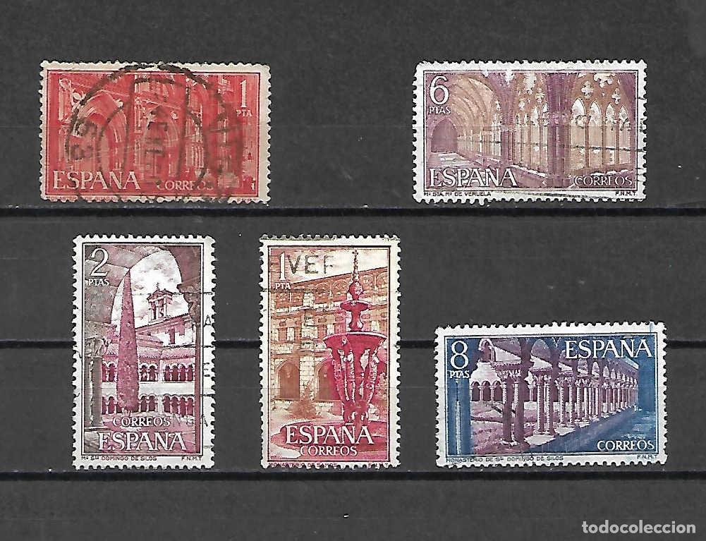 Sellos: Monasterio: lote de 6 sellos , Espa&ntilde;a, sellos a&ntilde;os 1959/73