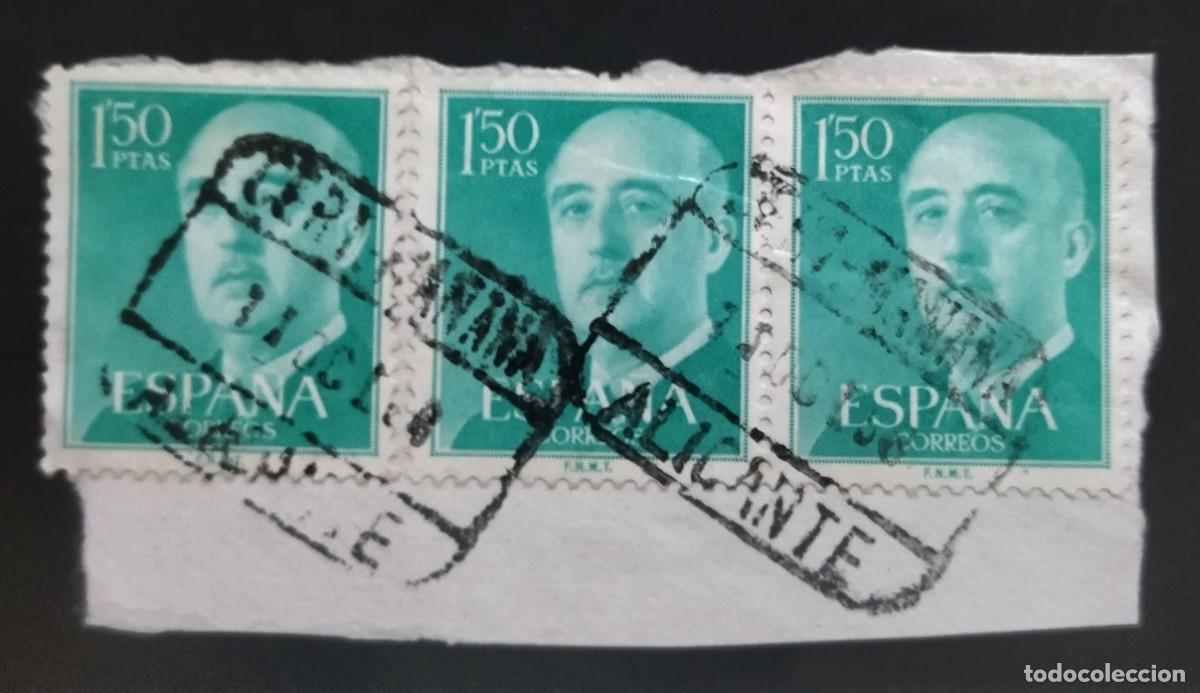 Sellos: FRANCO 1955- 1956. FECHADOR ALICANTE - CERTIFICADO - MA&Ntilde;ANA. USADO.
