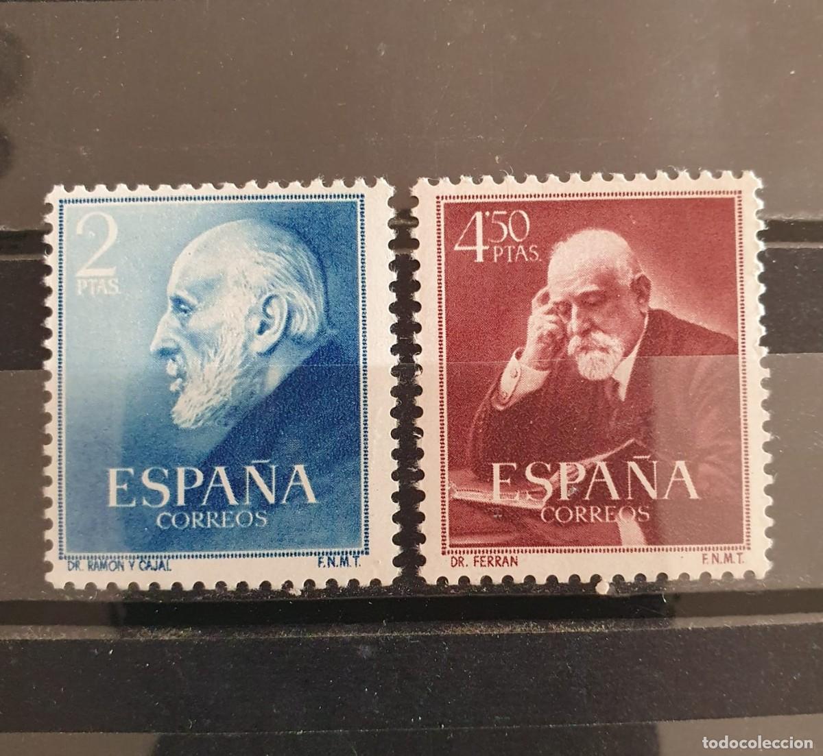 Sellos: SERIE COMPLETA EDIFIL 1119 ** 1120 ** ESPA&Ntilde;A 1952 RAMON Y CAJAL