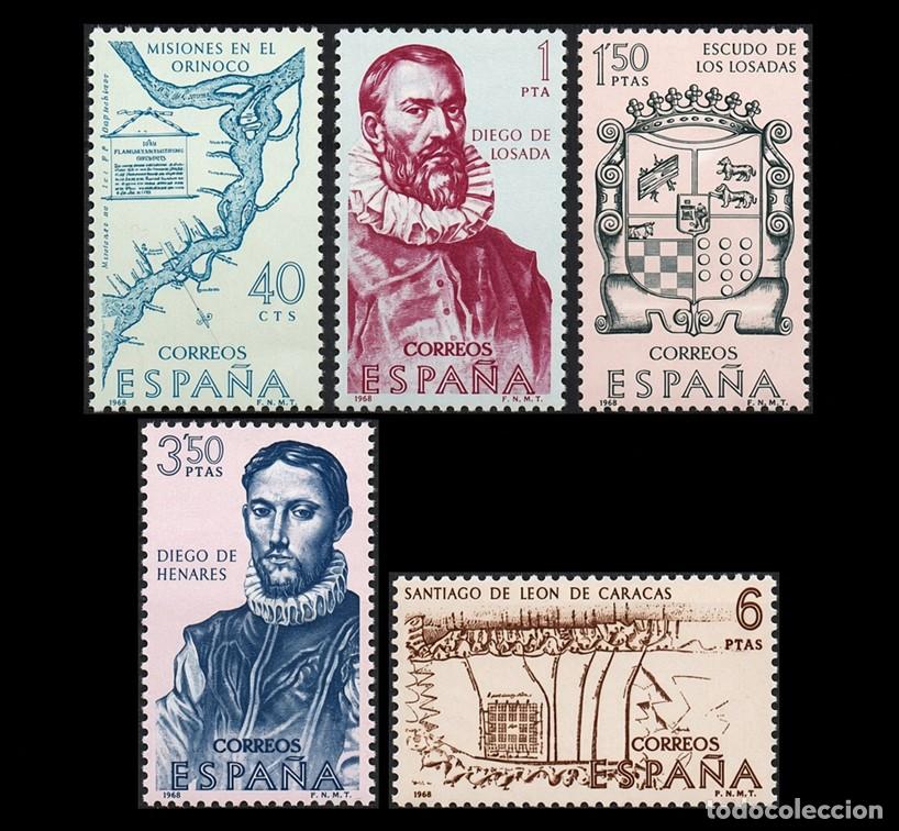Sellos: Espa&ntilde;a 1968 | Forjadores de Am&eacute;rica (IX) | Ed 1889/93 - Yv 1549/53 - Mi 1782/6 MNH **