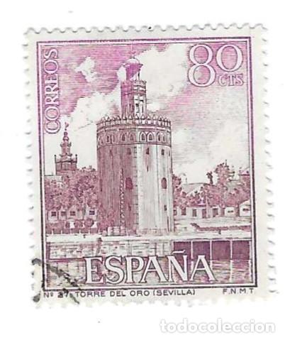 Sellos: Sello usado Espa&ntilde;a. Edifil n&ordm; 1730. Serie Tur&iacute;stica. Torre del Oro. Sevilla. ref. 1u-1730