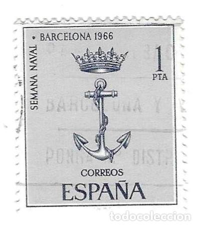 Sellos: Sello usado Espa&ntilde;a. Edifil n&ordm; 1737. Semana Naval. Barcelona. ref. 1u-1737