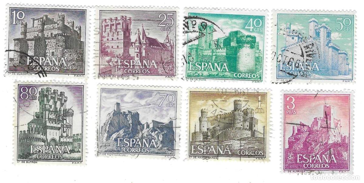 Sellos: Serie usada Espa&ntilde;a. Edifil n&ordm; 1738-45. Castillos de Espa&ntilde;a. ref. 1u-1738-45