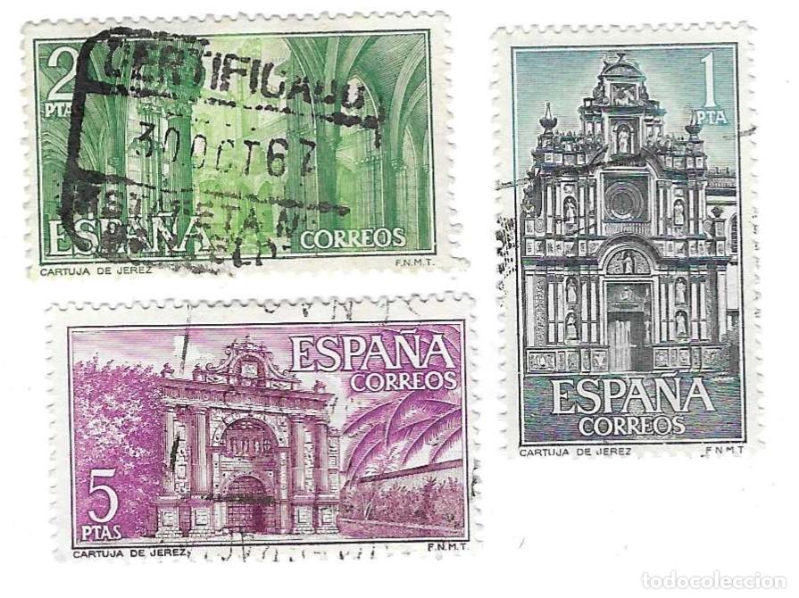 Sellos: Serie usada Espa&ntilde;a. Edifil n&ordm; 1761-3. Cartuja de Santa Mar&iacute;a de la Defensi&oacute;n. ref. 1u-1761-3