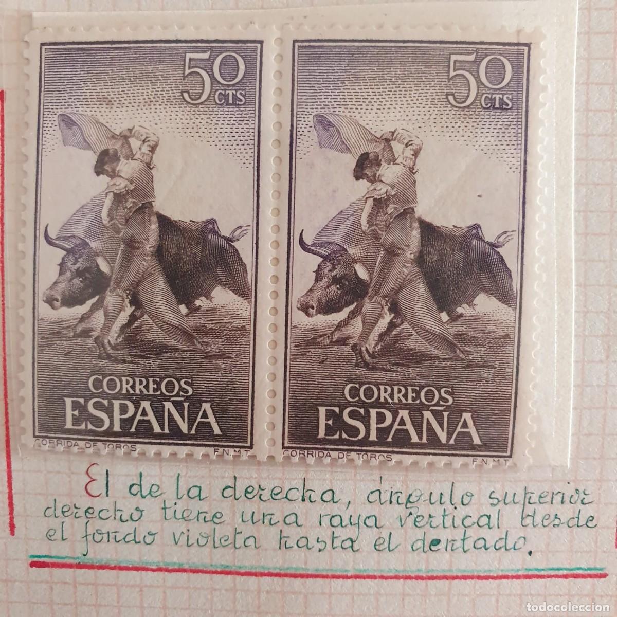 Sellos: PAREJA EDIFIL 1258 ** VARIEDAD RAAYA VERTICAL ESPA&Ntilde;A 1960