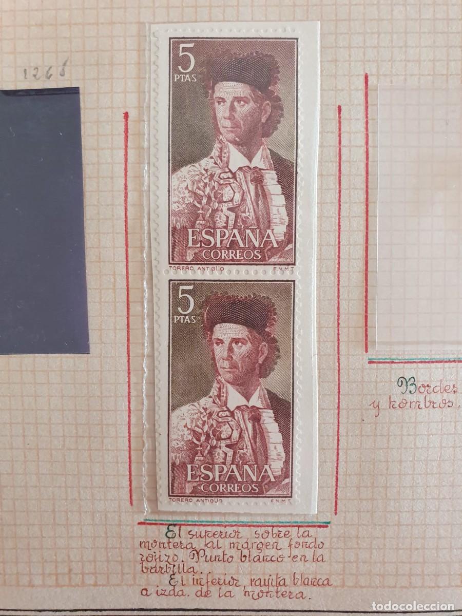 Sellos: PAREJA EDIFIL 1265 ** doble VARIEDAD punto y raya blancos ESPA&Ntilde;A 1960