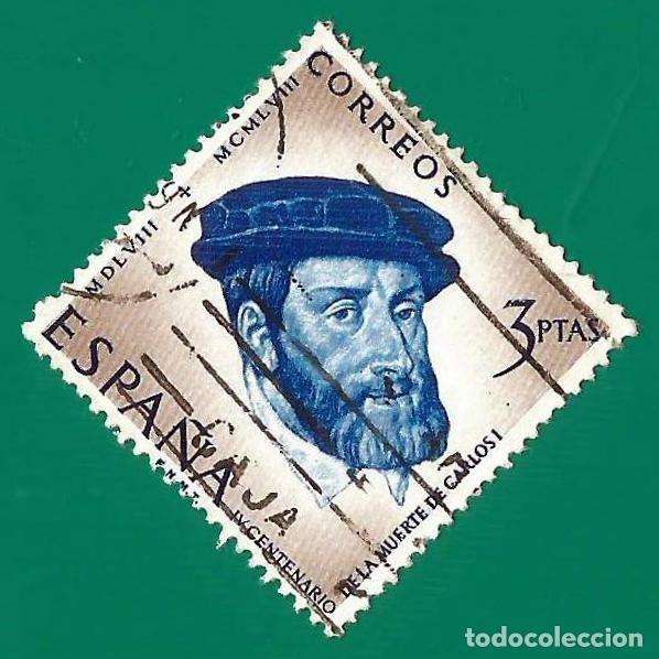 Sellos: Espa&ntilde;a. 1958. Edifil # 1231. Carlos I de Espa&ntilde;a y V de Alemania