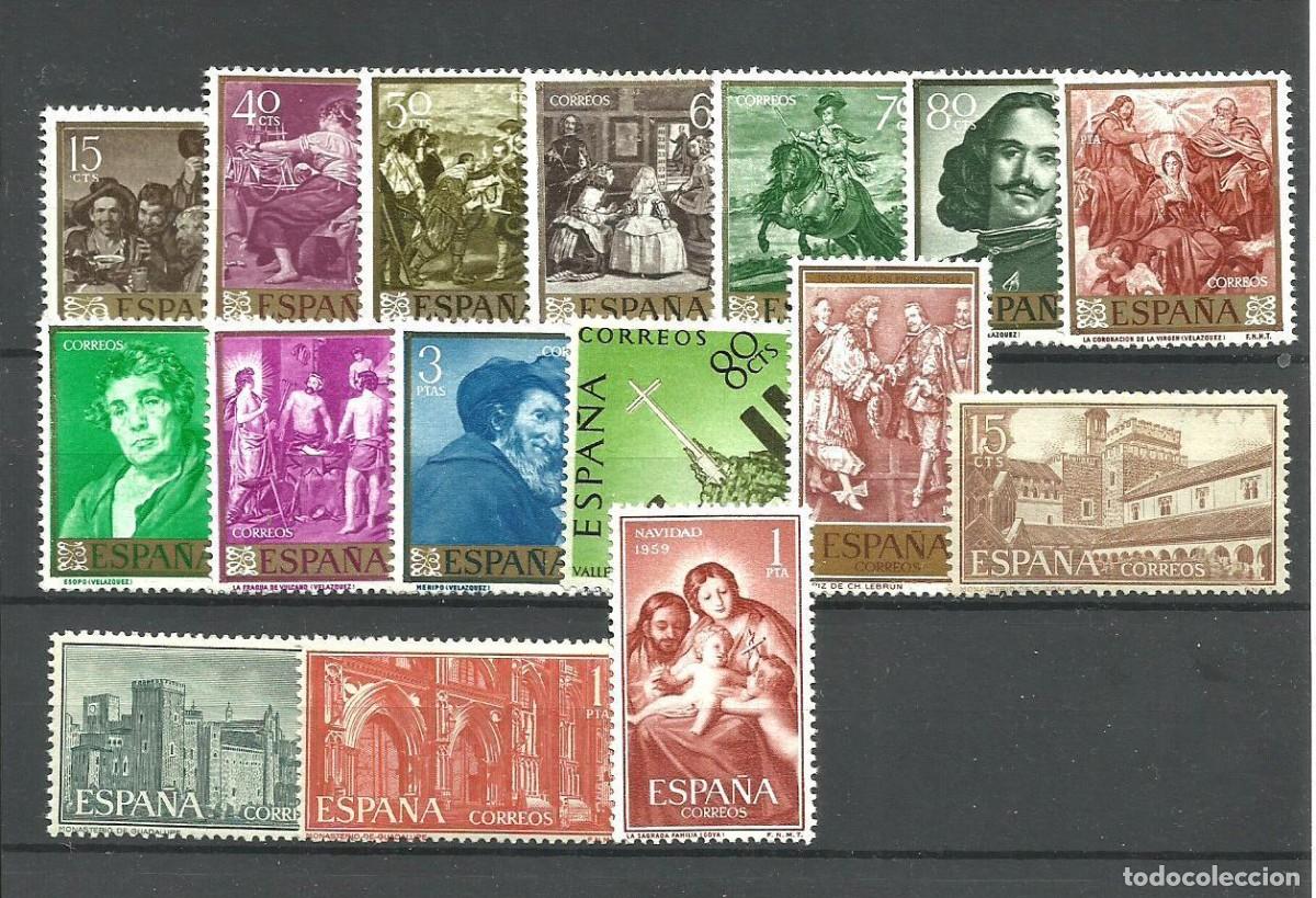 Sellos: Sellos Espa&ntilde;a a&ntilde;o 1959* completo en nuevo - Foto 1
