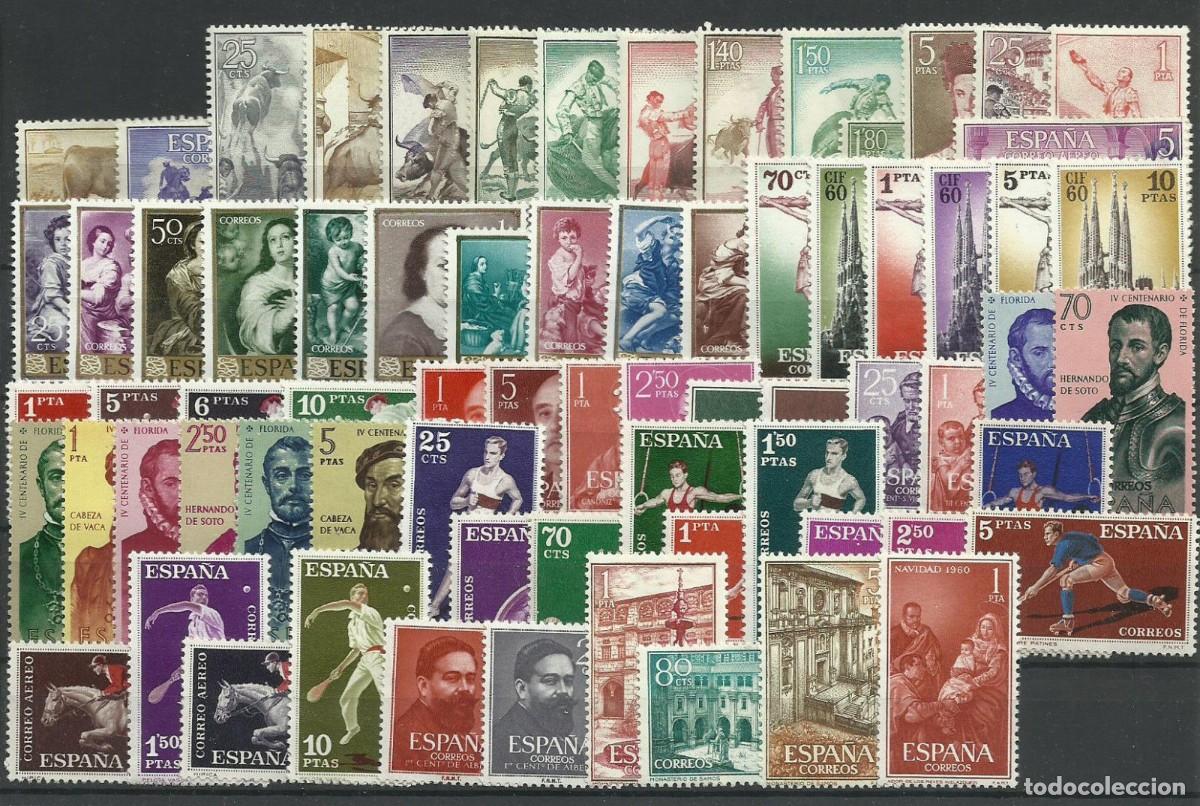 Sellos: Sellos Espa&ntilde;a a&ntilde;o 1960* completo en nuevo