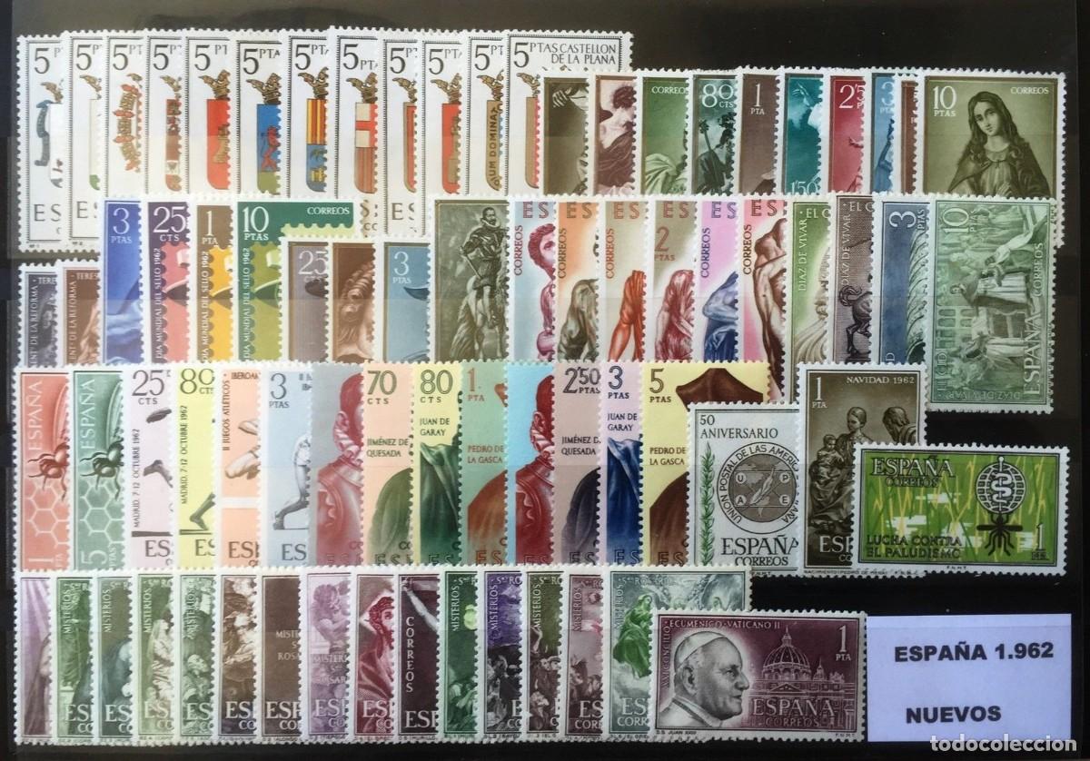 Sellos: Sellos Espa&ntilde;a a&ntilde;o 1962* completo en nuevo