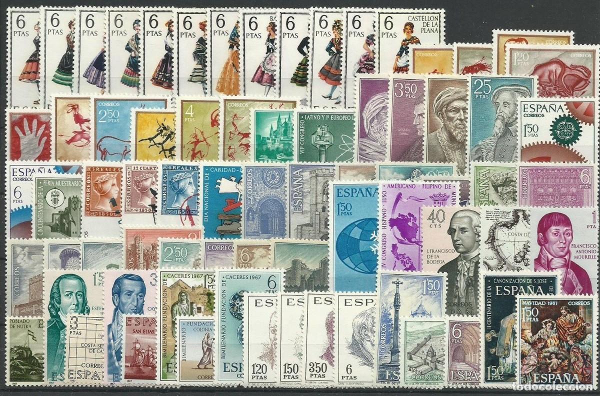 Sellos: Sellos Espa&ntilde;a a&ntilde;o 1967* completo en nuevo