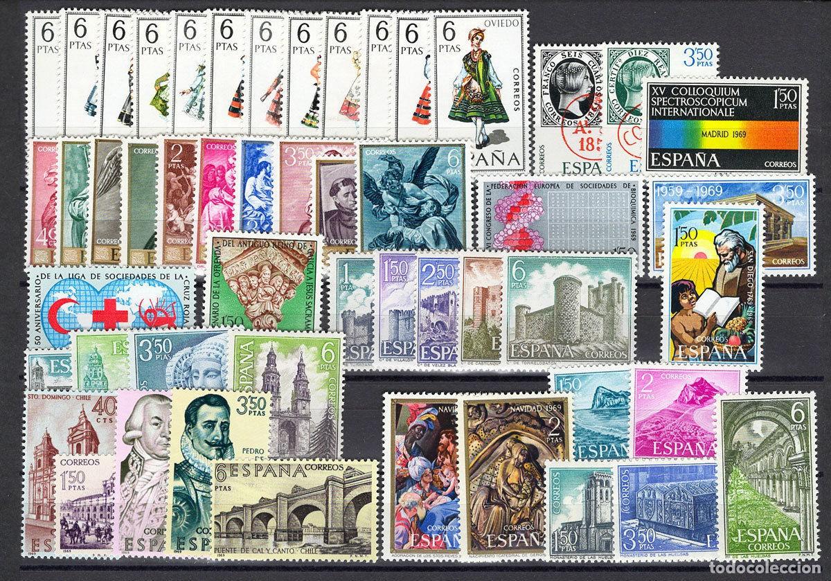Sellos: Sellos Espa&ntilde;a a&ntilde;o 1969* completo en nuevo