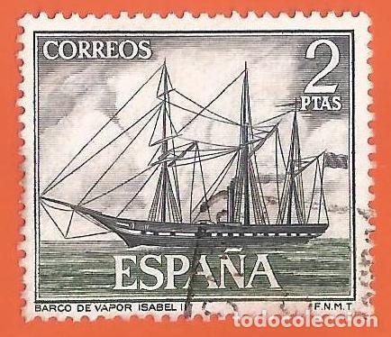 Sellos: Espa&ntilde;a. Spain. 1964. Edifil # 1607. Marina Espa&ntilde;ola. Barco de Vapor &rdquo;Isabel II&rdquo;