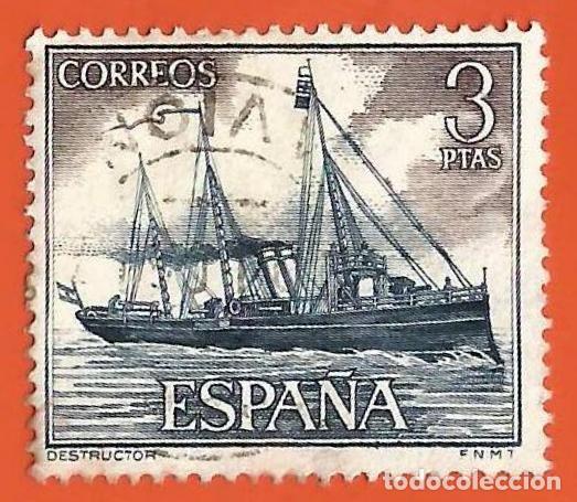 Sellos: Espa&ntilde;a. Spain. 1964. Edifil # 1609. Marina Espa&ntilde;ola. Destructor