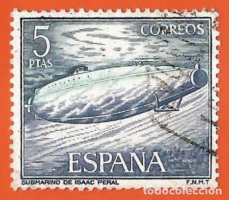 Sellos: Espa&ntilde;a. Spain. 1964. Edifil # 1610. Marina Espa&ntilde;ola. Submarino de Isaac Peral