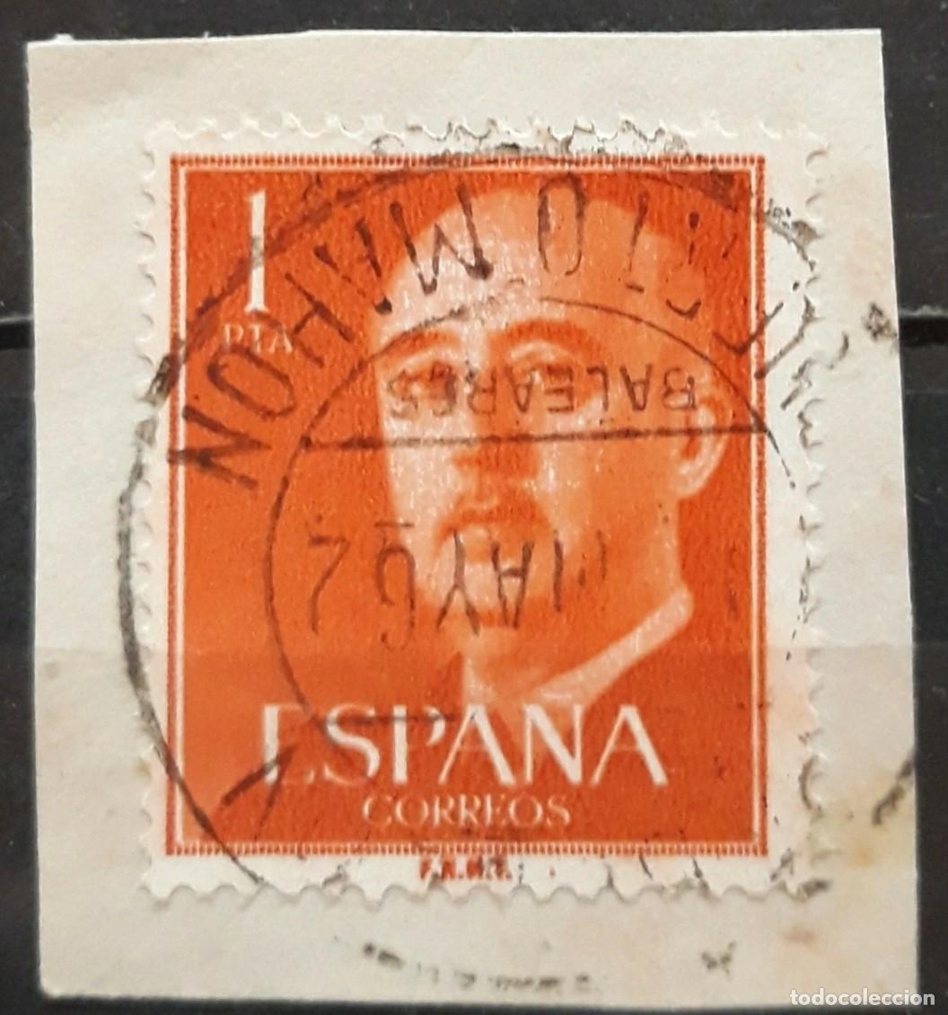 Sellos: FRANCO FECHADOR PUERTO MAH&Oacute;N (MALLORCA). USADO.