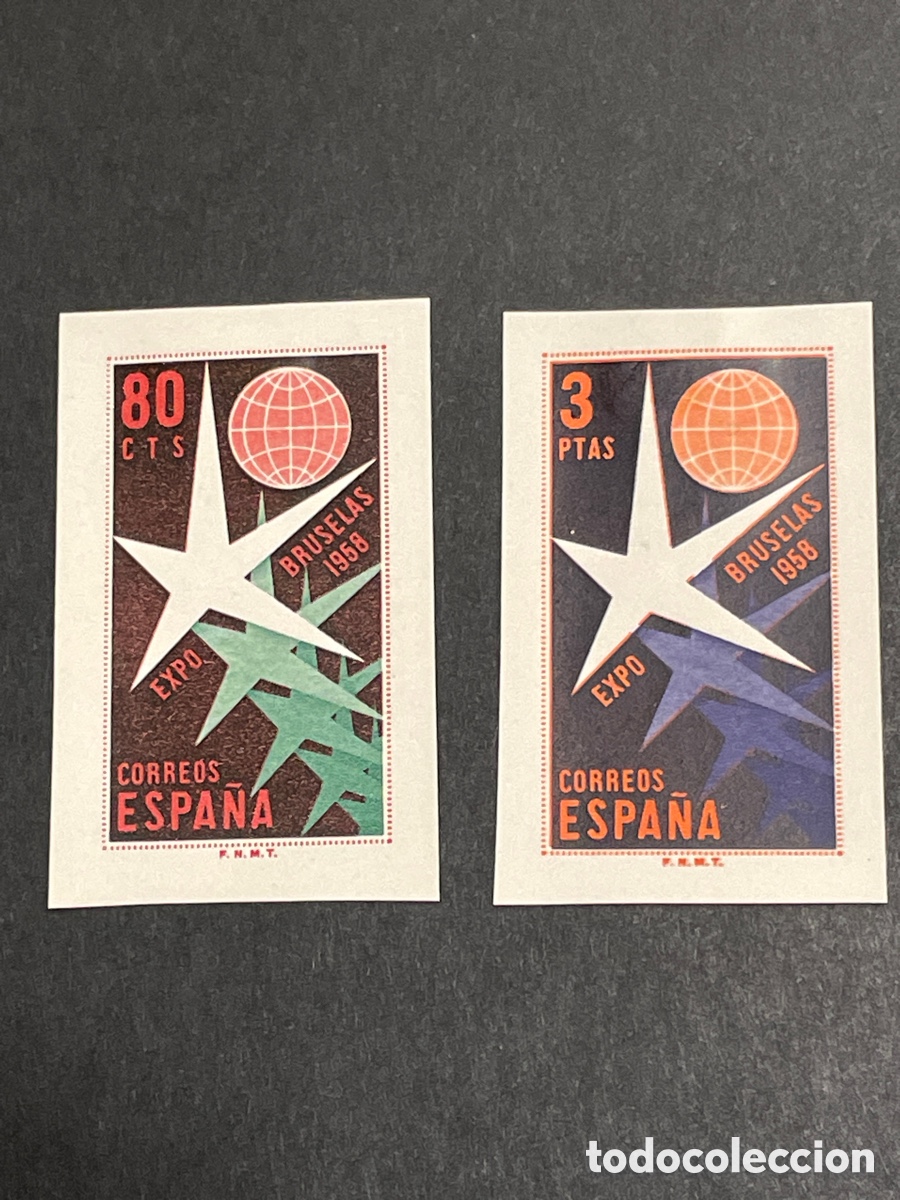 Sellos: Edifil SH 1222 1223 Exposici&oacute;n Filat&eacute;lica Bruselas, nuevas con fijasellos