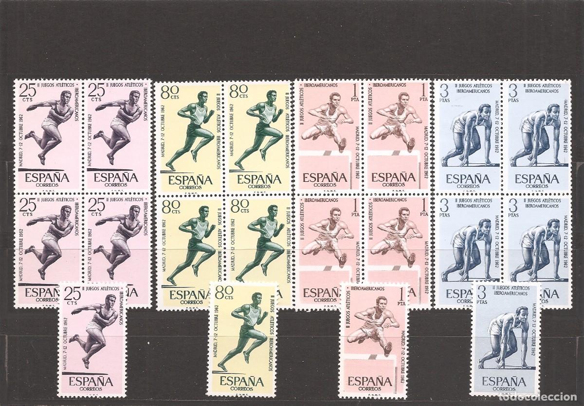 Sellos: Sellos de Espa&ntilde;a A&ntilde;o 1962Juegos Iberoamericanos , Sellos nuevos** en bloque de 4+1 N&ordm; Edifil 1450/3