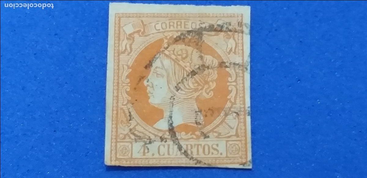 Sellos: Sello de Espa&ntilde;a. USADO. A&Ntilde;O 1860 - 1861. EDIFIL 52. ISABEL II.