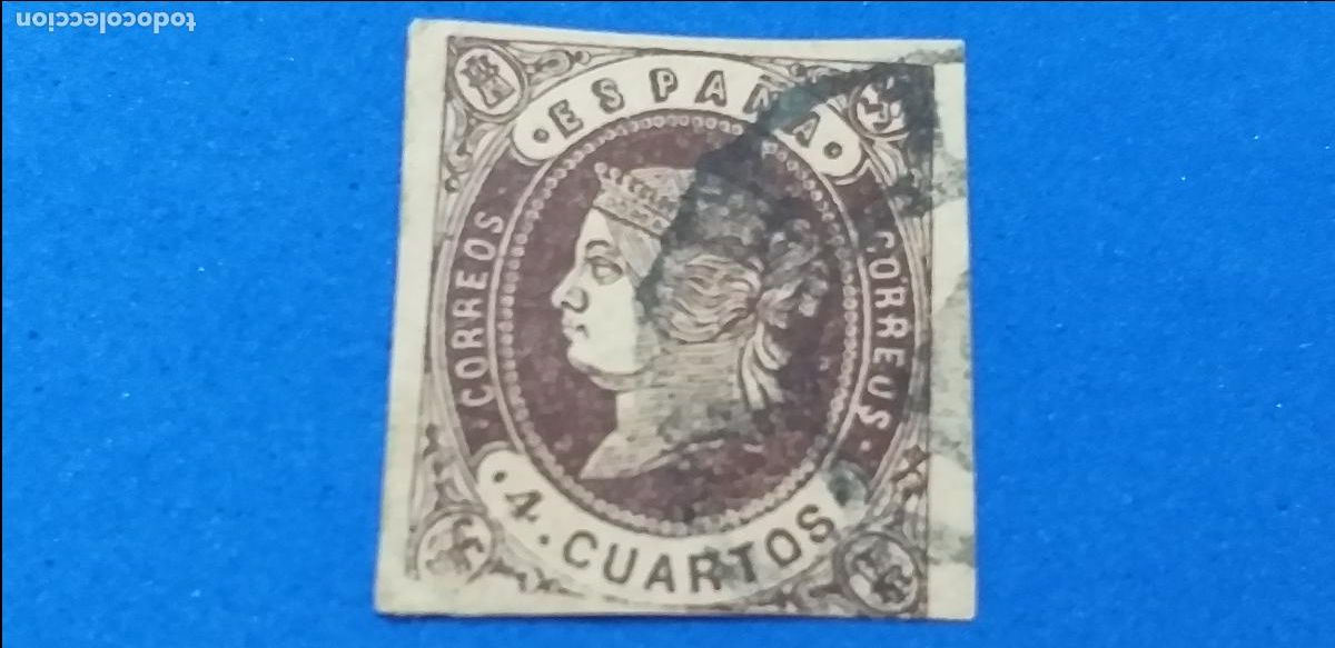 Sellos: Sello de Espa&ntilde;a. Usado. A&ntilde;o 1862. Edifil 58. Isabel II.