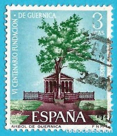 Sellos: Espa&ntilde;a. Spain. 1966. Edifil # 1722. Fundacion de Guernica. Arbol y Templete